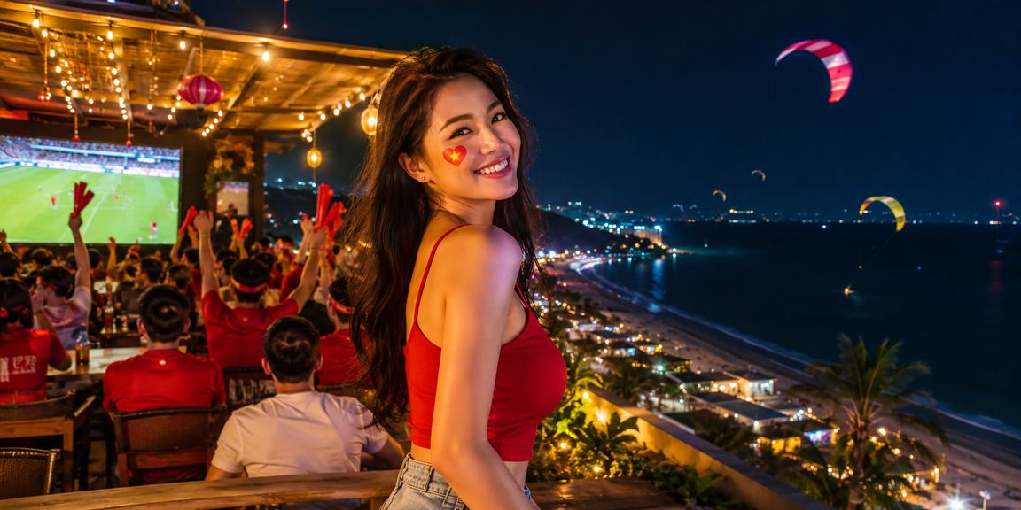 Người chơi tại Mũi Né thưởng thức cà phê và xem bóng đá với cá cược